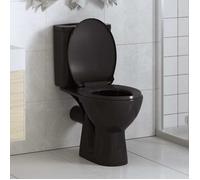 Abattant WC à fermeture en douceur - Happiness - Noir - 42.5x34 cm - Fermeture en douceur - Libération rapide