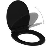 Abattant WC à fermeture en douceur Libération rapide Noir 42 5 x 34 cm ♫BAO