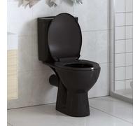 vidaXL Abattant WC 145022 – Siège de toilette à fermeture en douceur Noir pour salle de bains