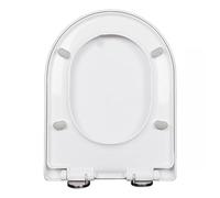 Abattant WC à fermeture lente - En polypropylène blanc - Charnière en métal réglable à 360° - Libération rapide pour une installation et un nettoyage faciles - Fixation supérieure en forme de U/D - 36