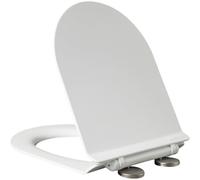 Abattant WC à Fermeture Progressive, Cuvette Toilette en Résine UF Ultra-Fin, Lunette WC Texture Lisse et Système de Démontage Rapide pour Cuvettes en Forme de U(44x33.5 cm/17.3x13.2 in)