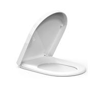 Abattant WC, abattant wc avec reducteur integre de Toilettes antibactérien et urée-formaldéhyde à fermeture en douceur avec un bouton de dégagement rapide, Fixation en haut, Forme de U