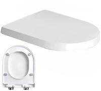 Abattant WC abattants wc avec Frein de Chute - Durable, Écologique, Résistant à la Décoloration, Abattant WC Clipsable pour Nettoyage Facile, Forme D Universelle (blanc, Type D)
