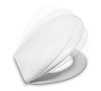 Abattant WC amorti - Compatible avec forme O universelle - Fermeture douce et lente - Installation et nettoyage faciles - Siège WC Soft Close - 43 x 36 x 5,5 cm