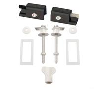 Abattant WC avec charnières à fermeture amortie pour installer des sièges de toilettes fixes sur des toilettes standard sans dégagement rapide (Noir)
