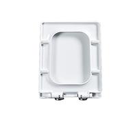 Abattant WC avec fermeture amortie - Plastique blanc moderne - Design à fermeture lente - Charnières à dégagement rapide - Installation réglable - Facile à nettoyer - Parfait pour salle de bain carrée