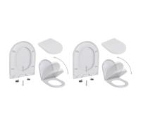 Abattant WC avec frein de chute 2 pcs Plastique Blanc