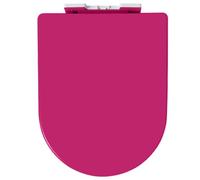 Abattant WC avec Frein de Chute, Abattant WC Clipsable avec Fermeture en Douceur, Abattant WC Familial, Matériau en Polypropylène(Rose Red)