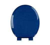 Abattant WC avec Frein de Chute, Bleu Saphir, 36x41cm, Lunette WC avec Dégagement Rapide, Facile à Nettoyer, Charnière Réglable, Siège WC en PP, Couvercle WC Forme O