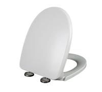 Abattant Wc Avec Frein De Chute, Cuvette WC Forme D, 42x34cm Blanc Cuvette Toilette avec Frein de Chute, Couvercle De Lunette Wc Antibactérien en PP, Abattants WC
