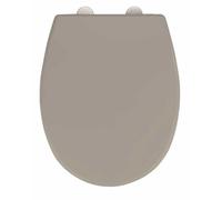 Abattant WC avec frein de chute ""easy close"", fixation inox 'fix clip"", Duroplastique, surface antibactérienne, Vorno Neo Taupe