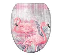 Abattant WC avec frein de chute et libération rapide Flamant - Rose - Montage facile par le haut
