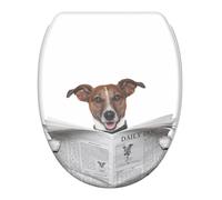 Sanilo Abattant WC frein de chute, Grande sélection de lunettes de toilette avec abaissement automatique, Fixation facile (Journal)