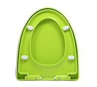 Abattant WC avec Frein de Chute Forme V, Plastique PP, Dégagement Rapide pour un Nettoyage Facile, Supporte 150kg, avec Charnière Réglable 360°, Vert, 45x37cm