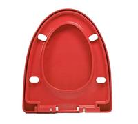 Abattant WC avec Frein de Chute Forme V, Plastique PP, Dégagement Rapide pour un Nettoyage Facile, Supporte 150kg, avec Charnière Réglable 360°, Rouge, 45x37cm