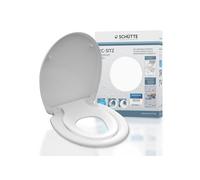 SCHÜTTE - Family White - 82940 - Abattant WC en Duroplast avec système d'abaissement automatique et fonction détachable, compatible avec la majorité des cuvettes WC