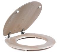 Abattant WC - BELDRAY - Universel - Bois MDF - Effet Chêne Blanc - Facile à Nettoyer