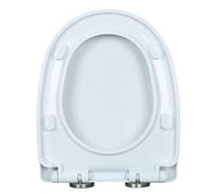 Abattant WC blanc de qualité supérieure avec charnières faciles à nettoyer, libération rapide, ne se desserre jamais, ajustement réglable pour une installation facile