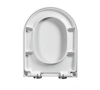 Abattant WC Blanc en Forme de D avec Fermeture en Douceur et dégagement Rapide - Charnières réglables à 360°, Fixation Facile par Le Haut, 34 x 42 cm