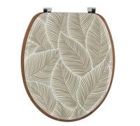 TENDANCE - Abattant WC Bois Moulé 18 Pouces Attaches Acier Inoxydable Couvercle Imprimé et Assise Façon Acacia Rustique - Mimétisme - Salle de Bain - Abattants Universel - Lunette de Toilette
