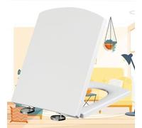 Abattant WC carré à fermeture douce antibactérienne avec charnières réglables en acier inoxydable Blanc 34,5 x 43 cm