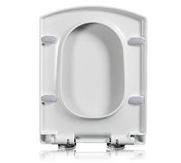 Abattant WC carré à Fermeture Douce, rectangulaire, à dégagement Rapide, en polypropylène avec charnière de Fixation supérieure/03B/34,5 x 43 cm