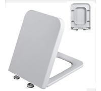 Abattant WC carré à Fermeture Douce, Universel et Facile à Installer - Couvercle rectangulaire en PP, abattant WC Familial, Deux Options de Fixation supérieure