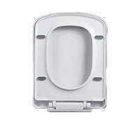 Abattant WC carré à Fermeture Douce, Universel et Facile à Installer - Couvercle rectangulaire en PP, abattant WC Familial, Deux Options de Fixation supérieure