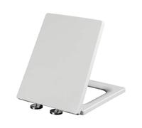 Abattant WC carré à Fermeture Douce, Universel et Facile à Installer - Couvercle rectangulaire en PP, abattant WC Familial, Deux Options de Fixation supérieure