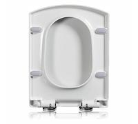 Abattant WC carré amovible en polypropylène avec système d'abaissement automatique Blanc 34,5 x 43 cm