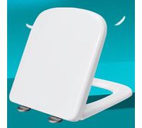 Abattant WC carré blanc Family avec charnières réglables 36 x 44 cm, installation facile, fermeture silencieuse, design moderne