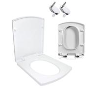 Abattant WC carré Multifonction, Fermeture silencieuse, matériau PP, Design rectangulaire, épais, Silencieux, ralenti, Accessoire de Salle de Bain détachable, Compatible avec la Plupart des Toile