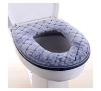 Abattant WC Chauffant Housse de siège de toilette en peluche, modèle universel, anneau de toilette, tapis lavable à fermeture éclair, tapis de siège de toilette imperméable, accessoires de salle de ba