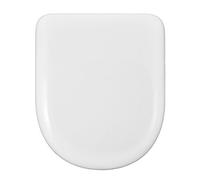 ABATTANT WC COMPATIBLE | FORME D-U | SIÈGE DE TOILETTE | CHARNIÈRE EN ACIER INOXYDABLE AJUSTABLE ET AMOVIBLE | INSTALLATION ET NETTOYAGE FACILES | TRÈS RÉSISTANT | 43 x 36 x 5 cm (Blanc)