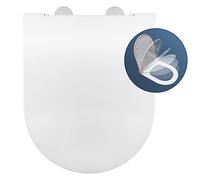 ABATTANT WC COMPATIBLE SOFT CLOSE | HAUTE QUALITÉ ET ANTIBACTÉRIEN | CHARNIÈRE FREIN DE CHUTE AMOVIBLE ET RÉGLABLE | INSTALLATION FACILE ET DÉGAGEMENT RAPIDE | LUNETTE TOILETTE FORME D-U | 44x36x5 cm