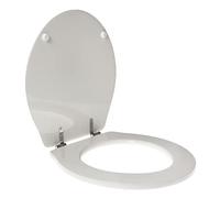 Abattant WC dédié pour Olympia Impero Bois polyester de qualité supérieure Fermeture éclair Inox - Couleur : blanc - Fermeture : normale