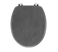 Abattant WC - DOUCEUR D INTÉRIEUR - Effet béton - 46x37 cm - Universel - Charnières en métal