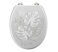 Abattant WC - DOUCEUR D INTÉRIEUR - Impressions tropicales - Gris - 47x37 cm - Universel