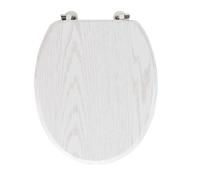 Douceur d'Intérieur – Abattant WC Strata – MDF effet bois, charnières métal – 37 x 47 cm Blanc