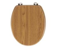 Douceur d'Intérieur - Abattant WC Strata - Charnières métal - 37 x 47 cm - Chêne MDF effet bois