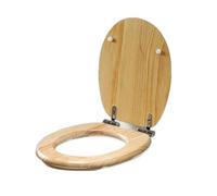 Abattant WC en bambou, bois massif, universel, à dégagement rapide, silencieux, accessoires de salle de bain(Light brown wood,Ordinary)