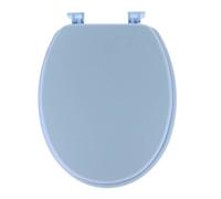 Abattant WC en bois 18 pouces - Attaches Plastiques - Tendance - Bleu Clair