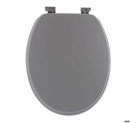 Tendance - Abattant WC MDF 18 Pouces Attaches Plastiques - Gris - Salle de Bain - Abattants Universel - Lunette de Toilette