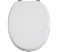 PEGANE Abattant WC en Bois et Zinc Coloris Blanc, L 37 x P 43 cm