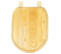 Abattant WC en Bois Massif épais, Lunette Wc Universel pour Toilettes en V et en U, Cuvette Toilette avec Frein de Chute Robuste et Confortable(U shape)