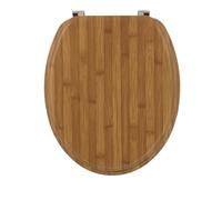 Abattant WC en Bois moulé aspect Bambou avec Kit fixation en Acier Inoxydable - TENDANCE, 3664323169324