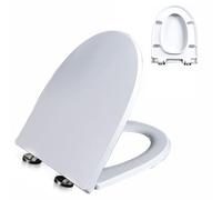 Abattant WC en forme de D à fermeture amortie avec pare-chocs antidérapants, charnière réglable, facile à installer et à nettoyer, urée, formaldéhyde, blanc, ne se desserre jamais