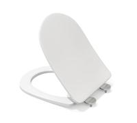 Abattant WC en forme de D à fermeture douce avec charnière à dégagement rapide, facile à nettoyer, design de fixation supérieure en plastique durable - Idéal pour les toilettes standard et les salles