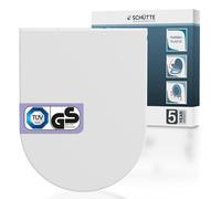 Abattant WC en Forme de D avec système d'abaissement Automatique certifié TÜV | Couvercle de Toilette Amovible en matériau incassable | Montage Facile grâce au gabarit de Montage | Couvercle de