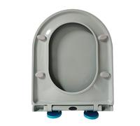 Abattant WC en forme de D gris - Fermeture amortie - 36 x 46 cm - Accessoire de salle de bain pour toilettes modernes - Installation facile - Design durable et élégant